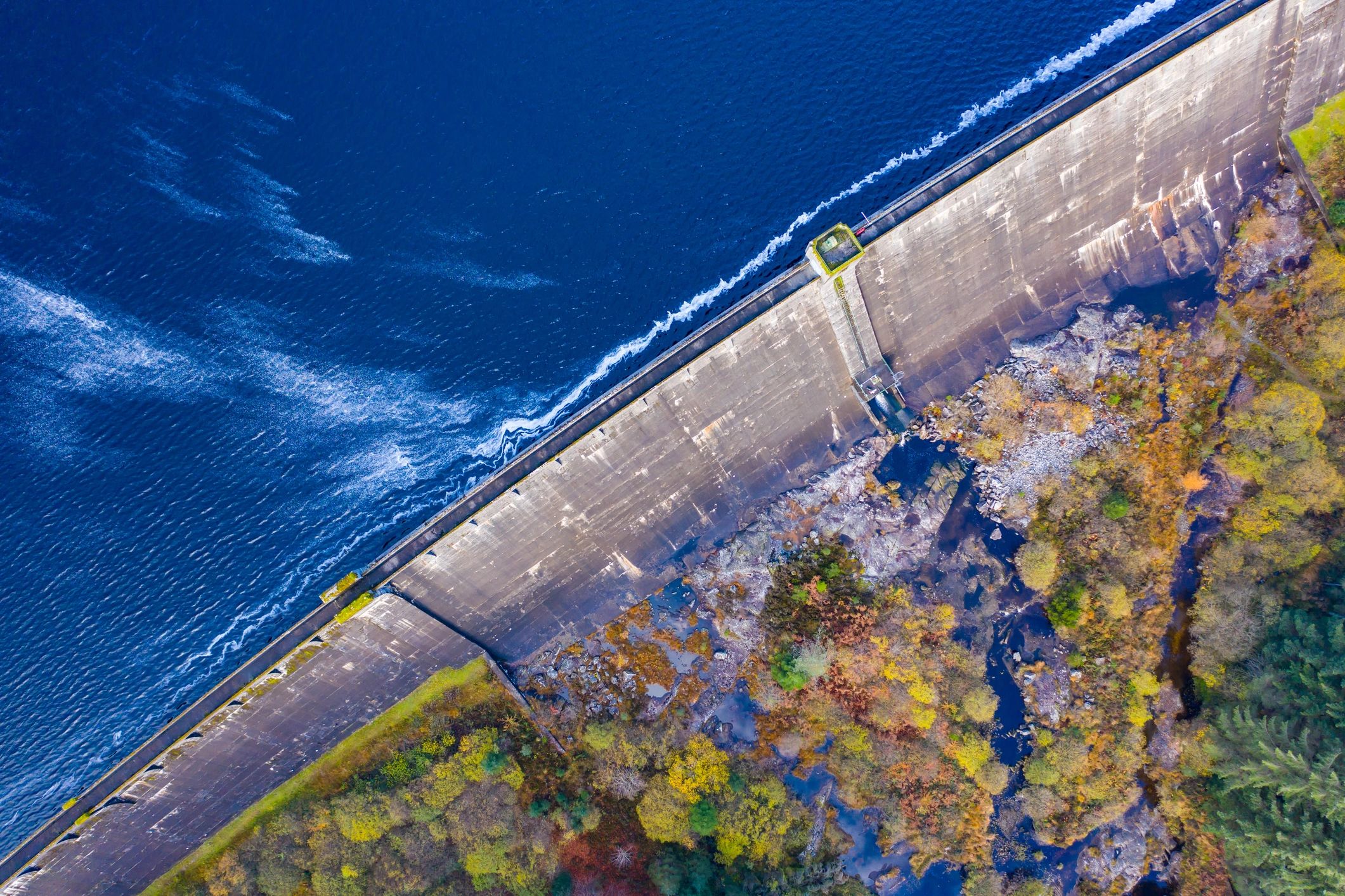 Aerial view of hydro infrastructure representing large-scale primary industry risk environments